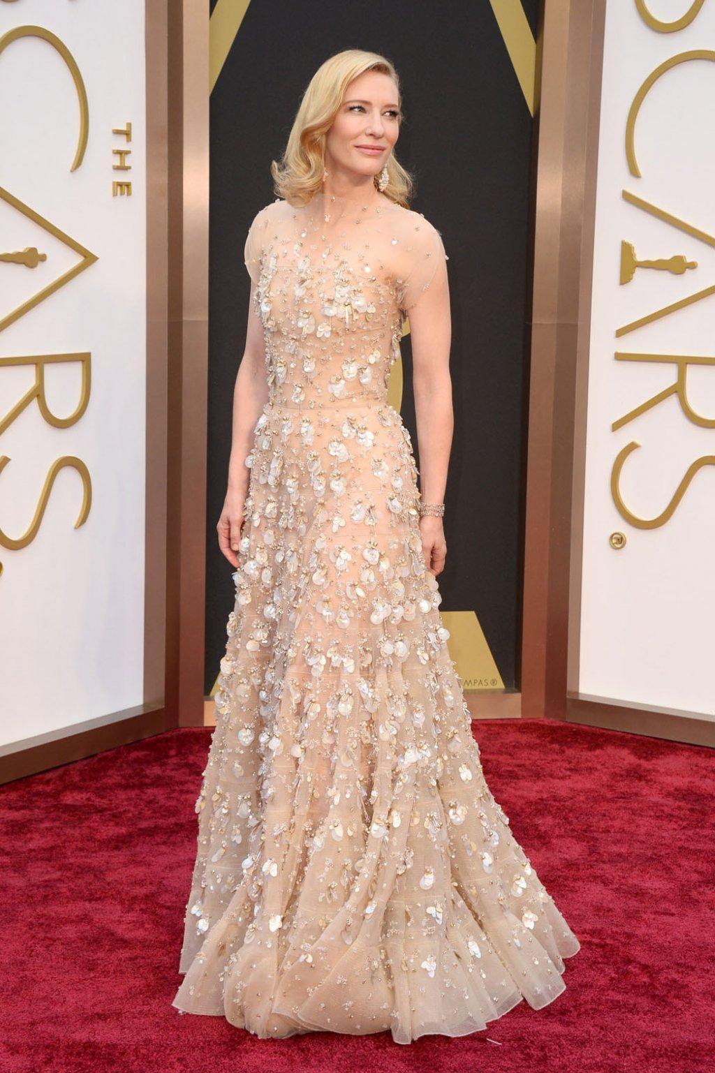 Cate Blanchett arrives at the Oscars on Sunday, March 2, 2014, at the Dolby Theatre in Los Angeles. (Photo by Jordan Strauss/Invision/AP)